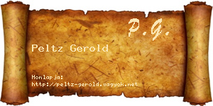 Peltz Gerold névjegykártya